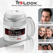 TruLook Retinol and Collagen Moisturizer Face Cream with Hyaluronic acid, Day and Night 1.7 Fl oz