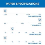 Hammermill Business Copy Paper, 20lb, 92 Bright, 8.5 x 11", 8 Ream Case