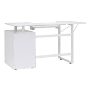 Pro Line Sewing Machine and Office Desk with Fold-Down Top, Height Adjustable Platform, Drawer and Storage Cabinet