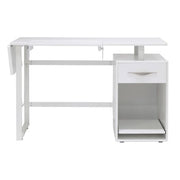 Pro Line Sewing Machine and Office Desk with Fold-Down Top, Height Adjustable Platform, Drawer and Storage Cabinet