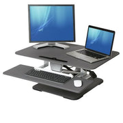 Seville Classics AIRLIFT® Pneumatic Sit-to-Stand Adjustable Single Column Riser Desk Converter