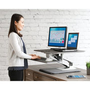 Seville Classics AIRLIFT® Pneumatic Sit-to-Stand Adjustable Single Column Riser Desk Converter