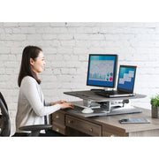 Seville Classics AIRLIFT® Pneumatic Sit-to-Stand Adjustable Single Column Riser Desk Converter