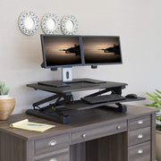 Seville Classics Airlift Pneumatic Sit Stand Desktop Workstation Converter Desk, Choose a Color