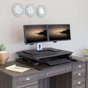 Seville Classics Airlift Pneumatic Sit Stand Desktop Workstation Converter Desk, Choose a Color