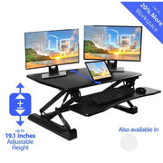 Seville Classics Airlift Pneumatic Sit Stand Desktop Workstation Converter Desk, Choose a Color