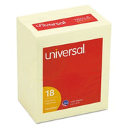 Universal Self-Stick Note Pads, 3 x 5, Yellow, 100-Sheet, 18/Pack