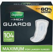 Depend Incontinence Guards for Men, Maximum Absorbency (52 ct., 2 pk.)