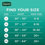 Depend Fresh Protection Adult Incontinence Underwear for Women, XXL (44 ct.)