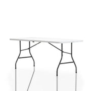 Cosco Deluxe 6' x 30" Fold-in-Half Blow Molded Folding Table, White Speckle