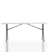 Cosco Deluxe 6' x 30" Fold-in-Half Blow Molded Folding Table, White Speckle