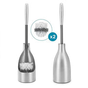 Polder Stainless Steel Toilet Brush Caddy and Bonus Heads - 2 Pack