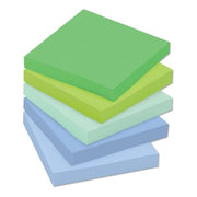 Post-it Notes Super Sticky Recycled Notes in Bora Bora Colors, 3 x 3, 70-Sheet, 24/Pack