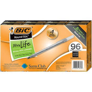 BIC Round Stic Xtra Life, Medium Point, 96 ct., Black