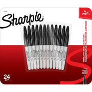 Sharpie Permanent Fine Tip Markers, Black, 24 Count