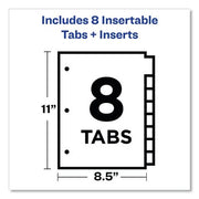 Avery Insertable Big Tab Plastic 1-Pocket Dividers, 8-Tab, 11.13 x 9.25, Assorted, 1 Set