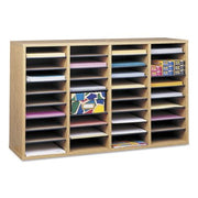 Safco 36-Compartment Adjustable Literature Organizer, Medium Oak