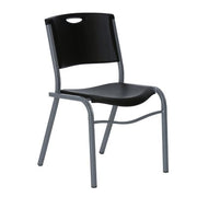 Lifetime Plastic Stacking Chair /Black & Silver - Commercial