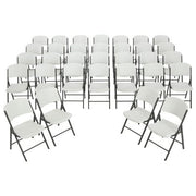 Lifetime Combo - (4) 8' Commercial Grade Non-Nesting Folding Tables and (32) Folding Chairs, White Granite
