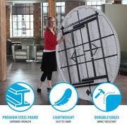 Lifetime 72" Round Commercial Grade Folding Table, White Granite