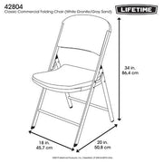 Lifetime Commercial Grade Contoured Folding Chair, 4 Pack, Choose a Color