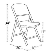 Lifetime Commercial Grade Contoured Folding Chair, 4 Pack, Choose a Color