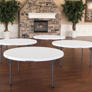 Lifetime 60" Round Commercial Grade Folding Table, 4 Pack, Choose a Color