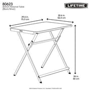 Lifetime 30" Light Commercial Personal Table, Black