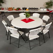 Lifetime Combo - (4) 60" Tables, (2) 8' Tables and (48) Folding Chairs, White Granite