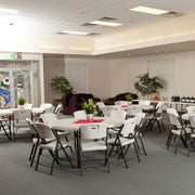 Lifetime Combo - (4) 60" Tables, (2) 8' Tables and (48) Folding Chairs, White Granite