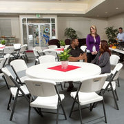 Lifetime Combo - (4) 60" Tables, (2) 8' Tables and (48) Folding Chairs, White Granite