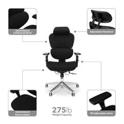 OFM Ergo Fabric Upholstered Office Chair with Optional Headrest, Lumbar Support, Choose a Color (540-F)