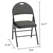 Member's Mark Superior Comfort Commercial Fabric Folding Chair with Scotchgard Protector, Gray