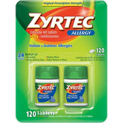 Zyrtec Antihistamine Allergy Tablets 10 mg. (120 ct.)