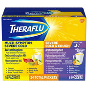 Theraflu MultiSymptom Severe Cold Relief Medicine/Nighttime Severe Cold & Cough Relief Medicine Powder (24 pk.)