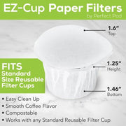 Perfect Pod EZ-Cup Disposable Paper Coffee Filters, 300 ct.