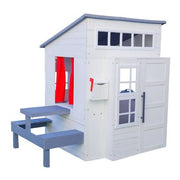 KidKraft Modern Outdoor Playhouse with Picnic Table, White