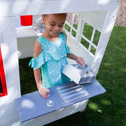 KidKraft Modern Outdoor Playhouse with Picnic Table, White