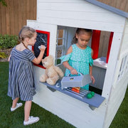 KidKraft Modern Outdoor Playhouse with Picnic Table, White