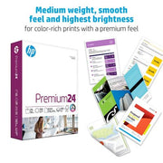 HP LaserJet Paper, 24lb, 97 Bright, Letter, Ultra White, 2500 Sheets/Carton