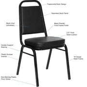 Flash Furniture Vinyl Banquet Stack Chair, Black (Select Quantity)