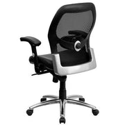 Ergonomic Mesh Office Chair with Black Leather Seat