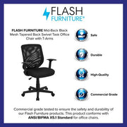 Flash Furniture Mid-Back Mesh Office Chair, Black