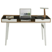 Techni Mobili Compact Computer Desk with Multiple Storage, Walnut