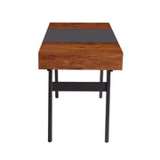 Techni Mobili Writing Desk with Coated Grey Steel Frame - Mahogany