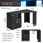 Techni Mobili Classic Office Desk with Storage, Espresso