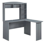 Techni Mobili Modern L-Shaped Desk with Hutch, Grey