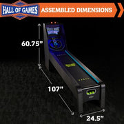 Hall of Games 108" Roll & Score Table with LED Lights and Bonus Dartboard