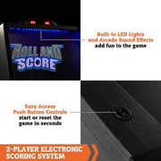 Hall of Games 108" Roll & Score Table with LED Lights and Bonus Dartboard