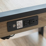Urban Blend 60" Dual Shelf Wood Computer Desk with Power Strip - Driftwood